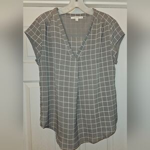 Fun 2 Fun Gray Checkered Blouse